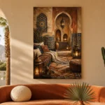 Sand, Terracotta & Indigo Moroccan Wall Art Canvas Print - Image 6