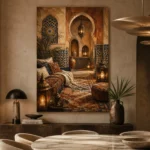 Sand, Terracotta & Indigo Moroccan Wall Art Canvas Print - Image 7