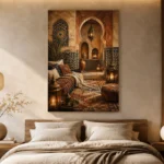 Sand, Terracotta & Indigo Moroccan Wall Art Canvas Print - Image 8
