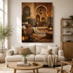 Sand, Terracotta & Indigo Moroccan Wall Art Canvas Print - Image 10