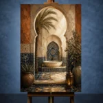 Indigo, Sand & Sage Oasis Moroccan Wall Art Canvas Print - Image 2