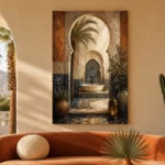 Indigo, Sand & Sage Oasis Moroccan Wall Art Canvas Print - Image 6