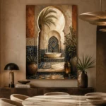 Indigo, Sand & Sage Oasis Moroccan Wall Art Canvas Print - Image 7