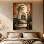 Indigo, Sand & Sage Oasis Moroccan Wall Art Canvas Print - Image 8