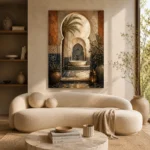 Indigo, Sand & Sage Oasis Moroccan Wall Art Canvas Print - Image 9
