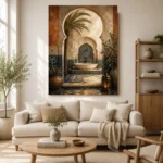 Indigo, Sand & Sage Oasis Moroccan Wall Art Canvas Print - Image 10