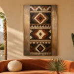 Umber & Ivory Native Pattern Ethnic Wall Art Canvas Print - Image 6