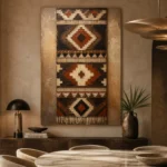 Umber & Ivory Native Pattern Ethnic Wall Art Canvas Print - Image 7