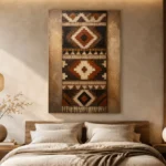 Umber & Ivory Native Pattern Ethnic Wall Art Canvas Print - Image 8
