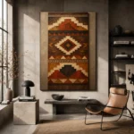 Rust & Umber Native Pattern Ethnic Wall Art Canvas Print - Image 3