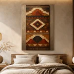 Rust & Umber Native Pattern Ethnic Wall Art Canvas Print - Image 8