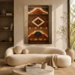 Rust & Umber Native Pattern Ethnic Wall Art Canvas Print - Image 9
