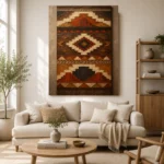 Rust & Umber Native Pattern Ethnic Wall Art Canvas Print - Image 10