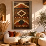 Rust & Umber Native Pattern Ethnic Wall Art Canvas Print - Image 11