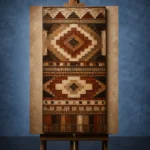 Ivory & Terracotta Native Pattern Ethnic Wall Art Canvas Print - Image 2