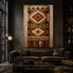 Ivory & Terracotta Native Pattern Ethnic Wall Art Canvas Print - Image 5