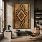 Umber & Espresso Native Pattern Ethnic Wall Art Canvas Print - Image 3