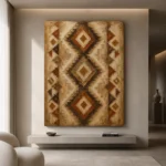 Rust & Sienna Native Pattern Ethnic Wall Art Canvas Print - Image 4