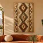Rust & Sienna Native Pattern Ethnic Wall Art Canvas Print - Image 6