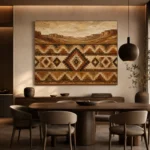 Umber & Clay Native Pattern Ethnic Wall Art Canvas Print - Image 5