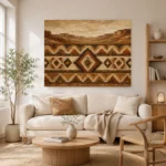Umber & Clay Native Pattern Ethnic Wall Art Canvas Print - Image 8