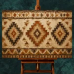 Rust & Ochre Native Pattern Ethnic Wall Art Canvas Print - Image 2