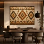 Rust & Ochre Native Pattern Ethnic Wall Art Canvas Print - Image 5