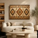 Rust & Ochre Native Pattern Ethnic Wall Art Canvas Print - Image 7