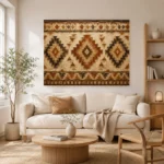 Rust & Ochre Native Pattern Ethnic Wall Art Canvas Print - Image 8