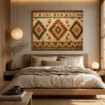Rust & Ochre Native Pattern Ethnic Wall Art Canvas Print - Image 9