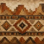 Rust & Sandstone Native Pattern Ethnic Wall Art Canvas Print