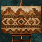 Rust & Sandstone Native Pattern Ethnic Wall Art Canvas Print - Image 2
