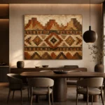 Rust & Sandstone Native Pattern Ethnic Wall Art Canvas Print - Image 5