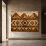 Rust & Sandstone Native Pattern Ethnic Wall Art Canvas Print - Image 6