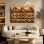 Rust & Sandstone Native Pattern Ethnic Wall Art Canvas Print - Image 7