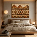 Rust & Sandstone Native Pattern Ethnic Wall Art Canvas Print - Image 9