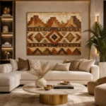 Rust & Sandstone Native Pattern Ethnic Wall Art Canvas Print - Image 10