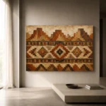 Rust & Sandstone Native Pattern Ethnic Wall Art Canvas Print - Image 11