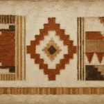 Ivory & Umber Native Pattern Ethnic Wall Art Canvas Print