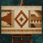 Ivory & Umber Native Pattern Ethnic Wall Art Canvas Print - Image 2