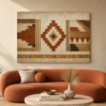 Ivory & Umber Native Pattern Ethnic Wall Art Canvas Print - Image 3