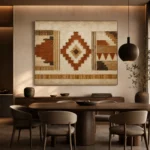 Ivory & Umber Native Pattern Ethnic Wall Art Canvas Print - Image 5