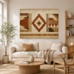 Ivory & Umber Native Pattern Ethnic Wall Art Canvas Print - Image 8