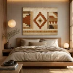 Ivory & Umber Native Pattern Ethnic Wall Art Canvas Print - Image 9