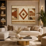 Ivory & Umber Native Pattern Ethnic Wall Art Canvas Print - Image 10