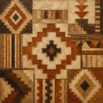 Umber & Rust Native Pattern Ethnic Wall Art Canvas Print