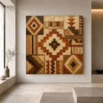 Umber & Rust Native Pattern Ethnic Wall Art Canvas Print - Image 4