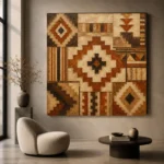 Umber & Rust Native Pattern Ethnic Wall Art Canvas Print - Image 5