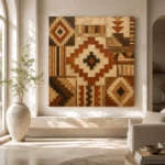Umber & Rust Native Pattern Ethnic Wall Art Canvas Print - Image 8