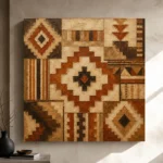 Umber & Rust Native Pattern Ethnic Wall Art Canvas Print - Image 9